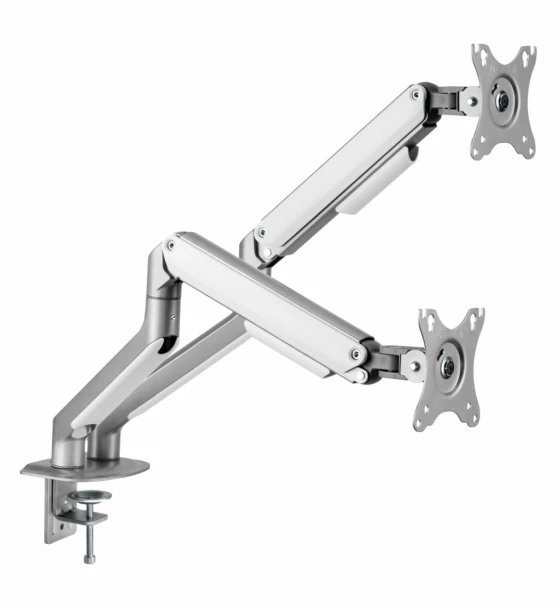 Suport 2 monitoare Serioux MM63-C024, arc cu gaz, compatibilitate dimensiune ecran 17 inch-32 inch, greutate maxima suportata per ecran 2 9kg, VESA 75x75, 100x100, inclinare +55 -55