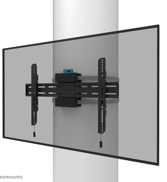 Suport fix pentru stalp Neomounts WL30S-910BL16 pentru display-uri cu diagonale 40 inch-75 inch, sistem de prindere VESA 200x100 600x400, greutate maxima suportata 50kg, fix