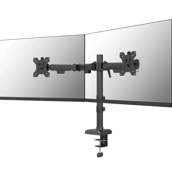 Suport TV Brat dublu monitor Neomounts DS60-600BL2 pentru display-uri cu diagonale 10 inch-32 inch, sistem de prindere VESA 75x75 100x100, greutate maxima suportata 8 - per ecrankg, full motion