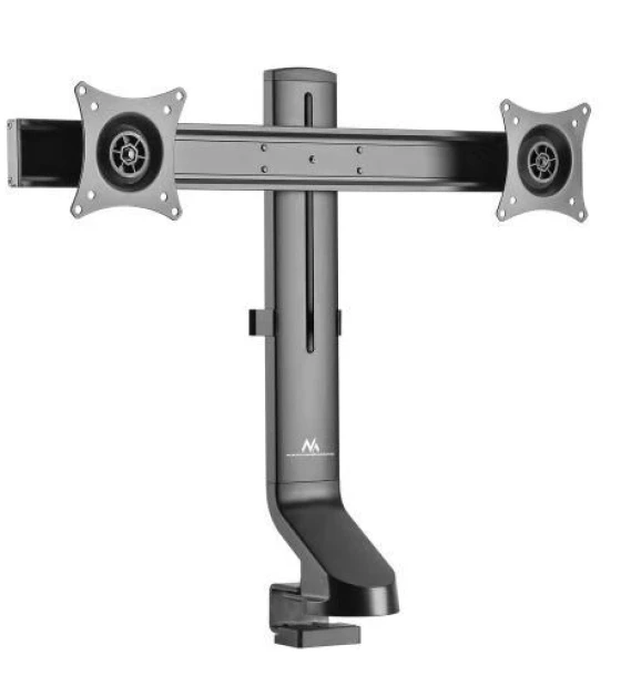 Suport monitor de birou Neomounts FPMA-D860DBLACK pentru display-uri cu diagonale 10 inch-27 inch, sistem de prindere VESA 75x75 100x100, suporta 2 ecrane
