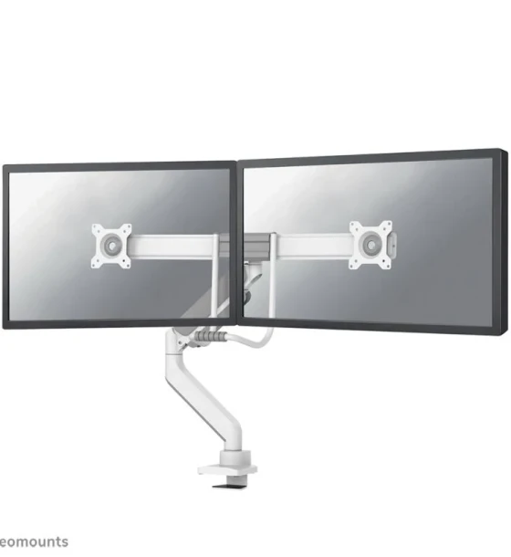 Suport TV Brat dublu monitor Neomounts DS75-450WH2 pentru display-uri cu diagonale 17 inch-32 inch, sistem de prindere VESA 75x75 100x100, greutate maxima suportata 8 - per ecrankg, full motion
