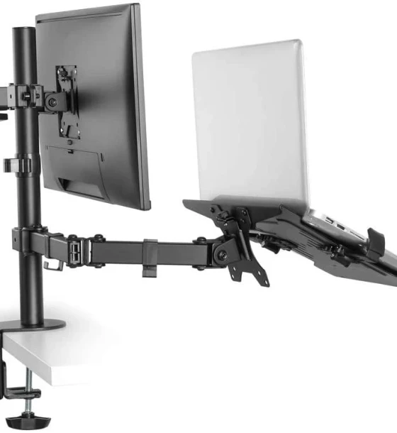 Suport Monitor de Birou, Neomounts by Newstar FPMA-D550NOTEBOOK, 10 inch - 32 inch, VESA 100x100, suporta pana la 8kg, negru