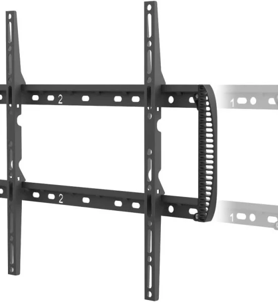 Suport TV de perete Barkan, pentru ecrane de pana la 13 inch - 90 inch, greutate maxima suportata 60kg, distanta fata de perete 80mm - 200mm, VESA max. 600x400 mm, negru
