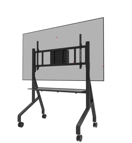 Suport TV Stand podea mobil/fix Neomounts FL50-575BL1 pentru display-uri cu diagonale 65 inch-110 inch, sistem de prindere VESA 100x100 1100x600, greutate maxima suportata 125kg, fix
