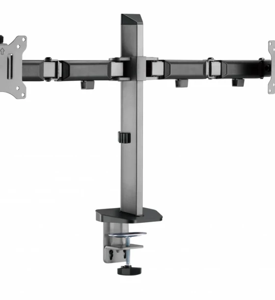 Suport 2 monitoare Serioux MM55-C024, compatibilitate dimensiune ecran 17 inch-32 inch, greutate maxima suportata per ecran 9kg, VESA 75x75, 100x100, inclinare +70 -70, pivotare +90 -90