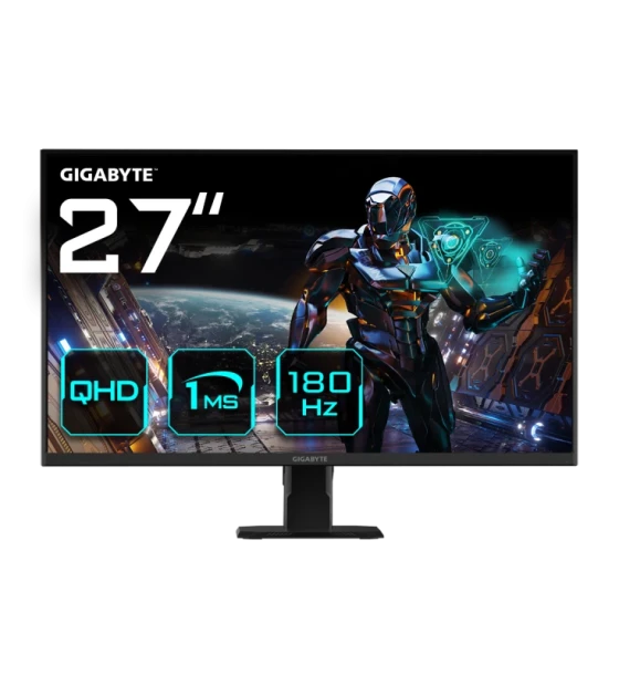 Gigabyte Monitor Gaming 27 inch SS IPS GS27QA, Non-glare, 2560 x 1440 QHD, Luminozitate 300 cdmp, Contrast 1000:1, Culori 16.7M, Timp raspuns 1ms, 180Hz, HDR Ready, Flicker-free