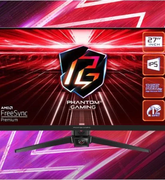 Monitor Gaming Asrock PG27FF1A, diagonala 27 inch, Aspect 16:9, IPS, anti-glare, 1920 x 1080, 165Hz, Luminozitate 250 cdmp, Contrast 1100:1, culori 16.7M, Timp raspuns 1ms, Flicker free