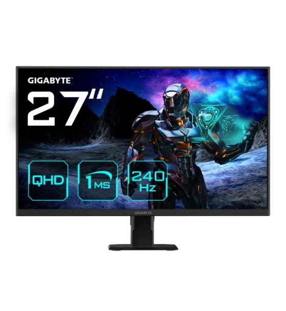 Gigabyte Monitor Gaming 27 inch SS IPS GS27Q X, Non-glare, 2560 x 1440 QHD, 300 cdmp TYP, Contrast 1000:1, Culori 1.07B, Timp raspuns 1ms MPRT, 240Hz/OC 250Hz, HDR Ready, Flicker-free