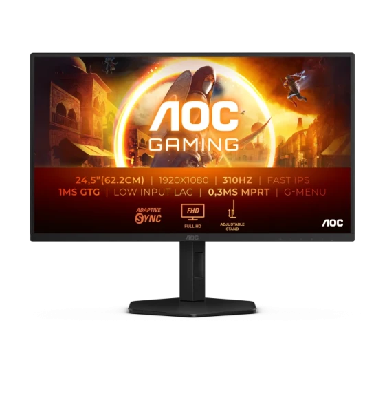 Monitor AOC 24.5 inch 25G4SXU, 16:9, IPS, 1920x1080, 310Hz, GtG 1ms, MPRT 0.3ms, Luminozitate max 400 cdmp, Contrast static 1000:1
