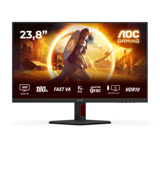 Monitor AOC 23.8 inch Q24G4RE, 16:9, IPS, 2560x1440, 180Hz, GtG 1ms, MPRT 0.5ms, Luminozitate max 300 cdmp, Contrast static 1000:1