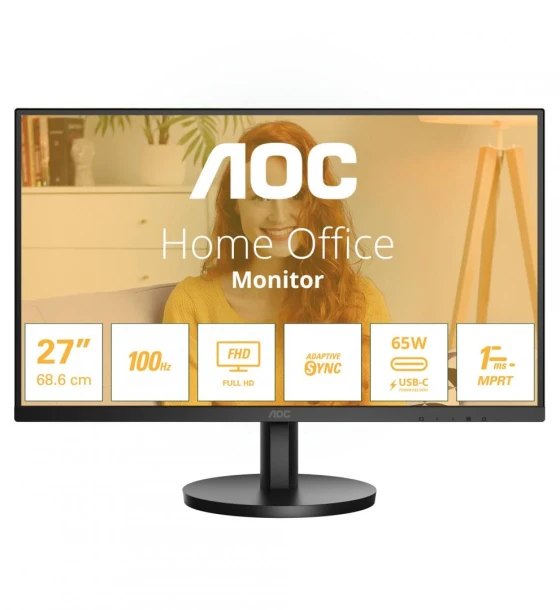 Monitor AOC 27 inch 27B3CA2, 16:9, IPS, 1920x1080, 100Hz, GtG 4ms, MPRT 1ms, Luminozitate max 250 cd