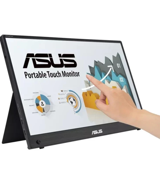 Monitor Asus 15.6 inch MB16AHT, Touch P-Cap, 16:9, IPS, 19 20x1080, 60Hz, GtG 5ms, Luminozitate max 250 cd, Contrast static 700:1, 170º U/D, Speakers 2Wx2, Tilt