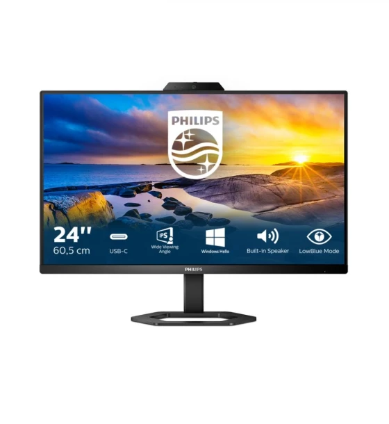 Monitor Philips 23.8 inch 24E1N5300HE, 16:9, IPS, 1920x1080, 75Hz, GtG 4ms, MPRT 1ms, Luminozitate max 300 cdmp, Contrast static 1000:1, Contrast dynamic Mega Infinity