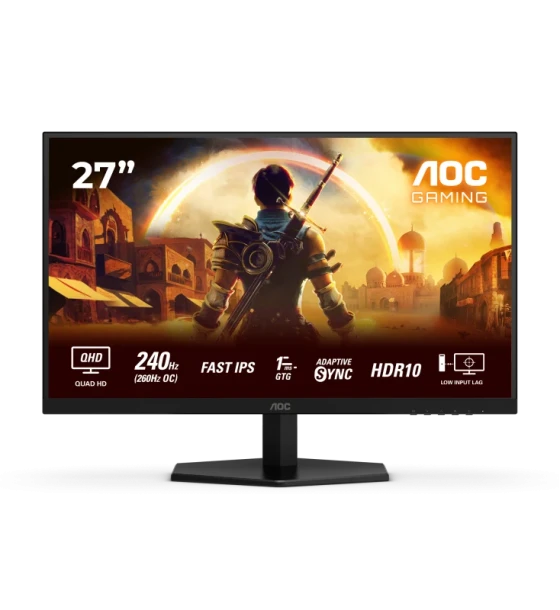 Monitor AOC 27 inch Q27G42ZE, 16:9, Fast IPS, 2560x1440, 260Hz, GtG 1ms, MPRT 0.3ms, Luminozitate max 300 cdmp, Contrast static 1000:1, Contrast dynamic 80M 1, Viewing angle