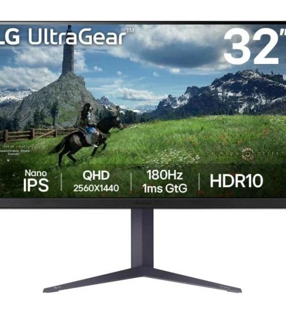 Monitor LG 31.5 inch 32GS85Q-B.AEU, 16:9, IPS, 2560x1440, 180Hz, GtG 1ms, Luminozitate max 350 cdmp, Contrast static 1000:1