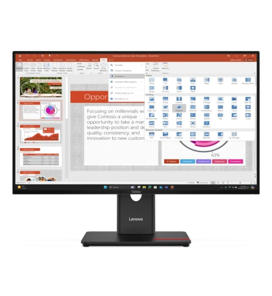 Monitor Lenovo ThinkVision T27-40 27 inchIPS, FHD 1920x1080, 16:9, Luminozitate 300 cdmp, Contrast ratio 1500:1, 4ms GtG Extreme mode/6ms GtG Typical mode, Dot/Pixel Per Inch 82 dpi
