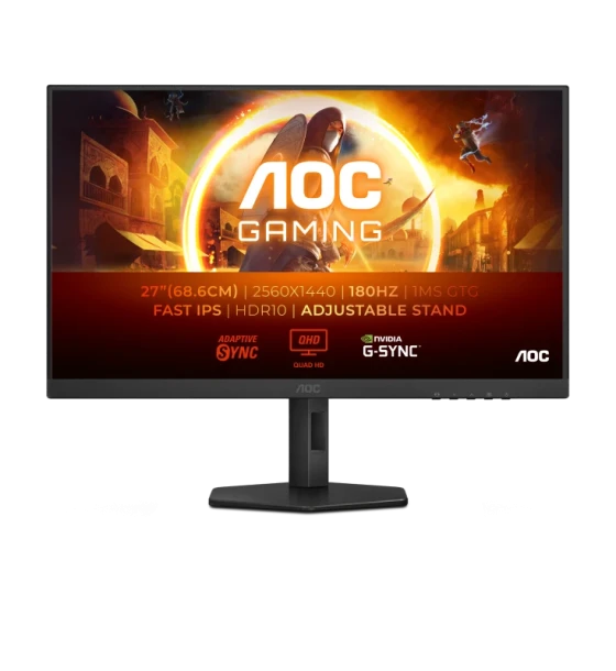 Monitor AOC 27 inch Q27G4XF, 16:9, IPS, 2560x1440, 180Hz, GtG 1ms, MPRT 0.5ms, Luminozitate max 300 cdmp, Contrast static 1000:1, Contrast dynamic 80M 1