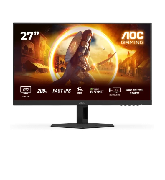 Monitor AOC 27 inch 27G4HRE, 16:9, Fast IPS, 1920x1080, 200Hz, GtG 1ms, MPRT 0.5ms, Luminozitate max 300 cdmp, Contrast static 1000:1, Contrast dynamic 80M 1, Viewing angle