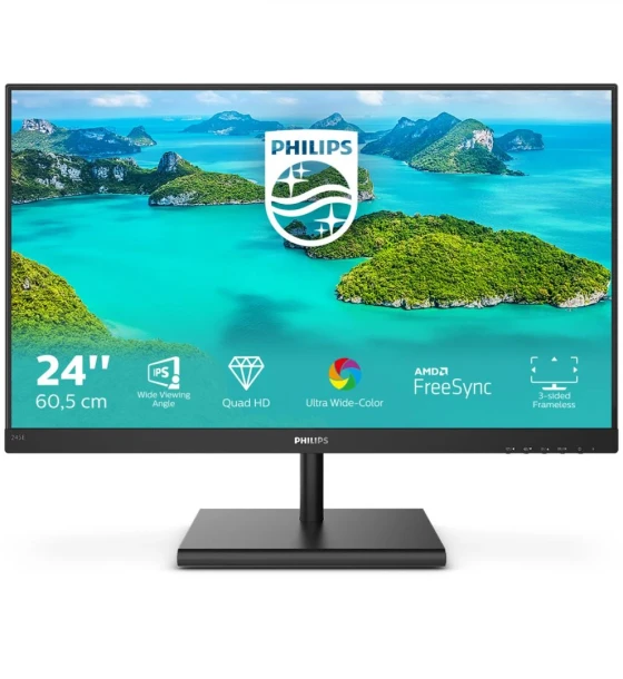 Monitor LED Philips 245E1S, 23.8inch, 2560x1440, 4ms GTG, Black
