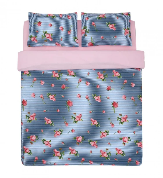 Lenjerie pat dbl, 100% BBC, 132TC, rose