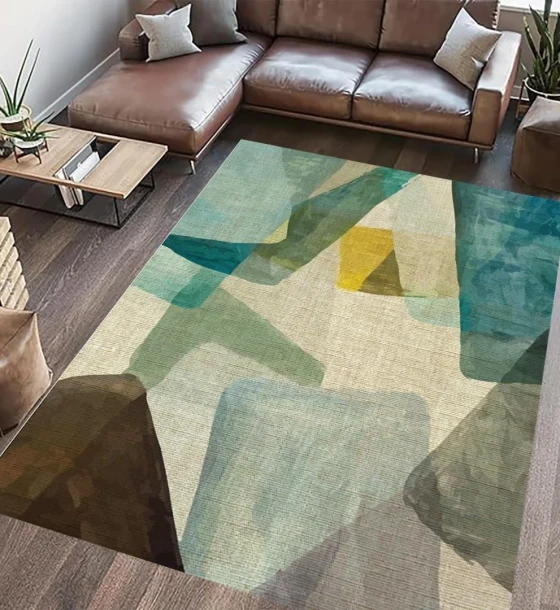 Covor printat, FOREST 200x300 cm, lavabil cu spate antialunecare, inaltime fir 3mm