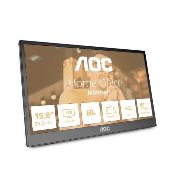 Monitor LED AOC 16T3EA, 15.6inch, 1920x1080, 4ms, Black