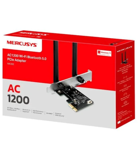 Access point Mercusys AC1200 Wi-Fi Bluetooth PCIe Adapter