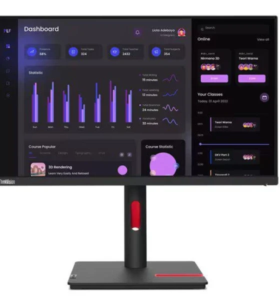 Monitor Lenovo ThinkVision T24i-30, 23.8 inch FHD 1920x1080 IPS WLED, Anti-glare, 16:9, Dot/Pixel Per Inch 93 dpi, View Angle H/V 178, 4 ms Extreme mode ms Typical mode
