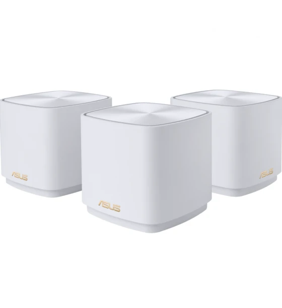Router wireless Asus dual-band large home Mesh ZENwifi system, XD4 PLUS 3 pack white, AX1800, 1201 Mbps+ 574 Mbps, 128 MB Flash, 256 MB RAM IEEE 802.11a, IEEE 802.11b, IEEE 802.11g, WiFi 4 802.11n