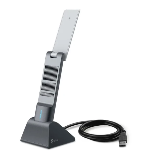 Router wireless AX3000 High Gain Dual Band Wi-Fi 6 USB Adapter SPEED 2402 Mbps at 5 GHz + 574 Mbps at 2.4 GHz SPEC High Gain External Antennas, USB 3.0, Cradle with Extension Cable FEATURE MU-MIMO, OFDMA