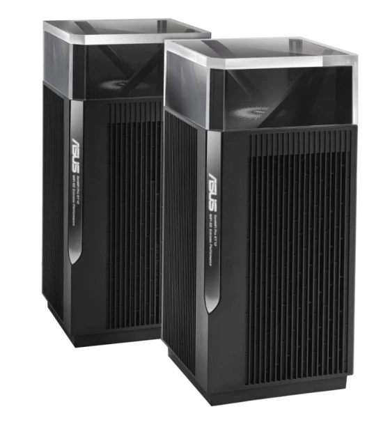 Router wireless Asus Tri band home Mesh ZENwifi PRO system, ET12 2-PK pack, AXE11000 1148+4804+4804Mbps, 10 X antene interne, Tri-Band 2.4GHz 4x4, 5GHz 4x4, 6GHz 4x4, Procesor 2.0 GHz quad-core 64bits