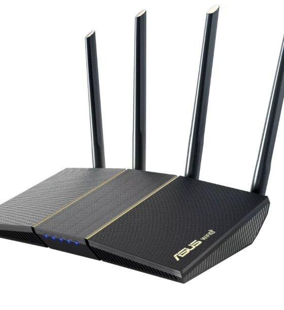 Asus Wireless Router RT-AX57, AX3000 2402 Mbps+ 574 Mbps, Dual-Band-2.4, 5Ghz, WI-FI 6, 4 x antene externe, Procesor 1.7GHz quad-core, Memorie 256 Mb RAM, 128Mb Flash, interfata 1 x WAN