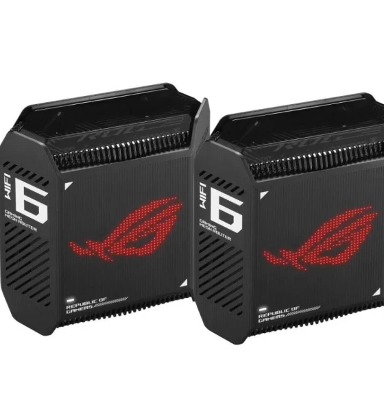 Kit Routere Wireless Asus GT6 B-2-PK Black, tri-band, WI-FI 6, Standard retea WiFi 6 802.11ax, IPv4, IPv6, Backwards compatible with 802.11a/b/g/n/ac Wi-Fi, segment AX10000, 2.4GHz 574Mbps