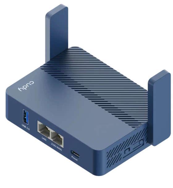 CUDY AX3000 2.5G Wi-Fi 6 Router with USB, Dual-Band, 2.5G WAN+GE LAN, 802.11ax/ac/a/b/g/n, 2402Mbps at 5GHz + 574Mbps at 2.4GHz, 1 USB3.0, MU-MIMO, DDNS