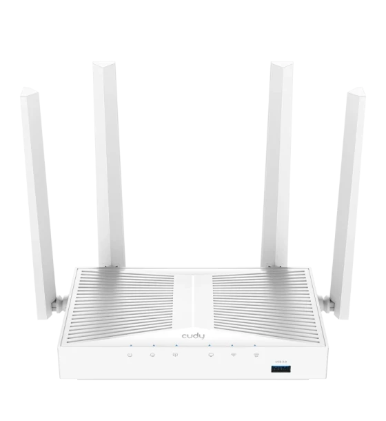 CUDY AC1200 Gigabit Wi-Fi Mesh Router with USB, Chipset MediaTek, 5 x 10/100/1000Mbps RJ45 Ports, 4 x 5dBi fixed antennas, 1 USB 3.0, WiFi router/AP/ Repeater/WISP Mode, 802.11ac/a/b/g/n