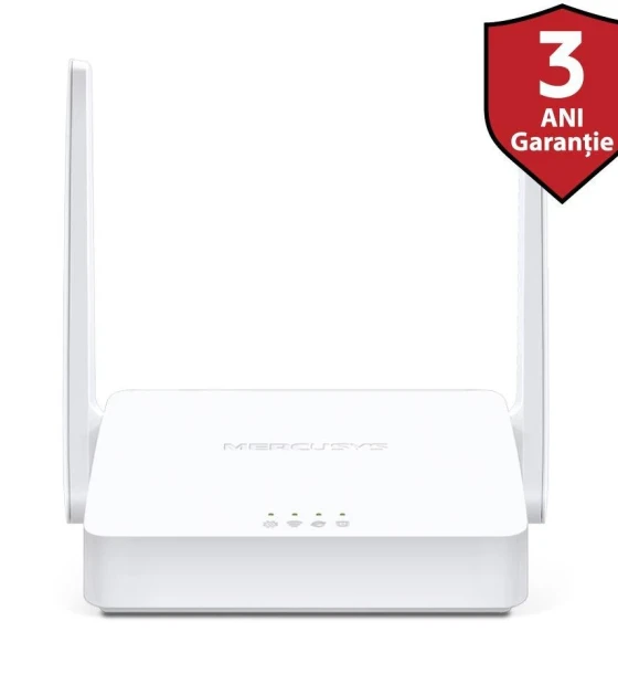 Router Wireless Mercusys N 300 Mbps, MW301R Standarde Wireless IEEE 802.11n, IEEE 802.11g, IEEE 802.11b, Frecventa 2.4 - 2.4835GHz, Rata semnal 11n Up to 300Mbp, 11g Up to 54Mbps