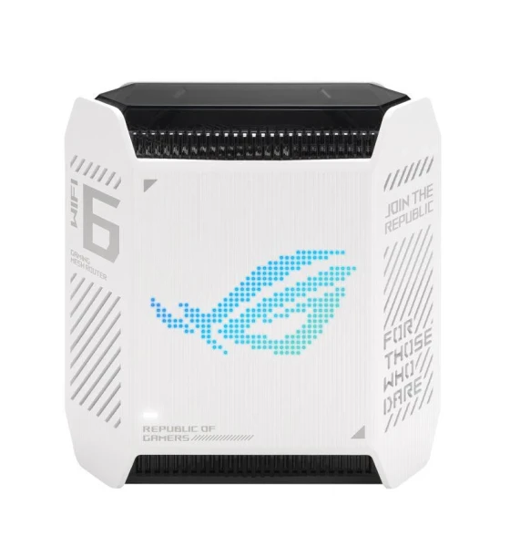 Router Wireless Asus GT6 W-1-PK White, tri-band, WI-FI 6, Standard retea WiFi 6 802.11ax, IPv4, IPv6, Backwards compatible with 802.11a/b/g/n/ac Wi-Fi, segment AX10000, 2.4GHz 574Mbps