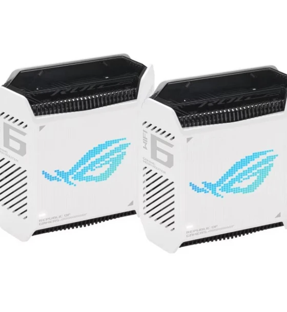Router Wireless Asus GT6 W-2-PK White, tri-band, WI-FI 6, Standard retea WiFi 6 802.11ax, IPv4, IPv6, Backwards compatible with 802.11a/b/g/n/ac Wi-Fi, segment AX10000, 2.4GHz 574Mbps
