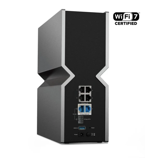 TP-LINK Router wireless TRi-Band Archer BE800, Otel inoxidabil, BE19000, Viteze wireless 6 GHz 11520 Mbps 802.11be, 5 GHz 5760 Mbps 802.11be, 2.4 GHz 1376 Mbps 802.11be, 8 x antene interne