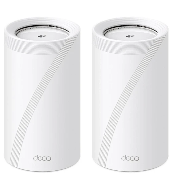 Router wireless TP-LINK DECO BE85 2-PACK Sistem Mesh WI-FI 7, BE19000, TRI-BAND, Standarde wireless IEEE 802.11be/ax 6 GHz, IEEE 802.11be/ax/ac/n/a 5 GHz, IEEE 802.11be/ax/n/b/g 2.4 GHz