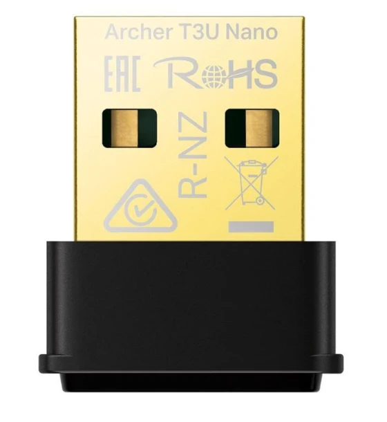 Router wireless TP-link AC1300 Mini Adaptor USB Wireless MU-MIMO, ARCHER T3U Nano USB 2.0 dimensiuni 19.85 x 15.7 x 7.39 mm, Standarde wireless IEEE 802.11b/g/n 2.4 GHz, IEEE 802.11a/n/ac 5 GHz