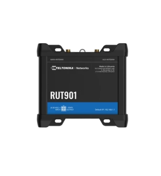 TELTONIKA INDUSTRIAL ROUTER RUT901, Dual SIM, 4G LTE - Cat 4 up to 150 Mbps, 3G - Up to 42 Mbps, 2G - Up to 236.8 kbps, Standarde wireless IEEE 802.11b/g/n, Access Point AP, Station STA