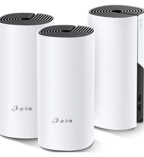 Router wireless TP-Link Sistem Mesh Wi-Fi pentru intreaga casa AC1200, DECO M4 3-PACK Procesor Quad-core CPU Interfata 2 Gigabit Ethernet Ports WAN/LAN auto-sensing per Deco unit 2 internal dual-band