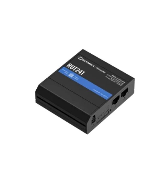 TELTONIKA RUT241 COMPACT INDUSTRIAL LTE ROUTER, 4G LTE - Cat 4 up to 150 Mbps, 3G - Up to 42 Mbps, 2G - Up to 236.8 kbps, Standarde wireless IEEE 802.11b/g/n, Access Point AP, Station STA
