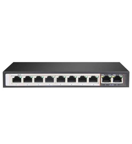 Switch retea Extralink PERSES PoE Switch 8x Gigabit PoE+ 2x RJ45 Uplink Gigabit 96W