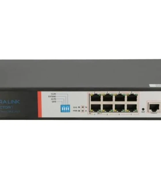 Extralink VICTOR PoE Switch 8x Gigabit PoE/PoE+ 2x SFP 1x Console Port 150W Managed