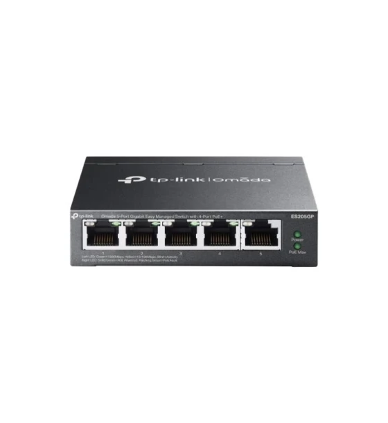 Omada 5-Port Gigabit Easy Managed Switch with 4-Port PoE+ PORT 4x Gigabit PoE+ Ports, 1x Gigabit Non-PoE Ports SPEC 802.3at/af, 65 W PoE Power