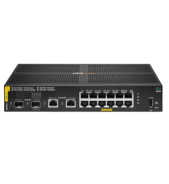 Switch retea HPE Aruba Networking CX 6000 12G Class4 PoE 2G/2SFP 139W