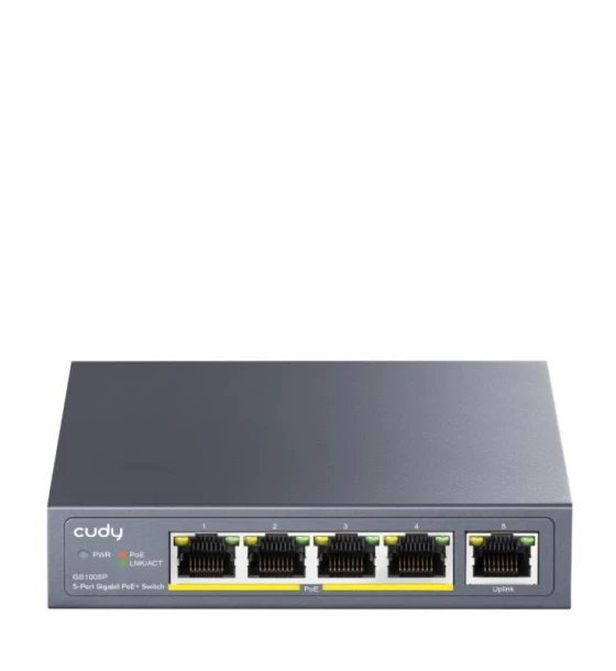 Switch retea CUDY 5-Port 10 100 1000M PoE+ Switch 60W