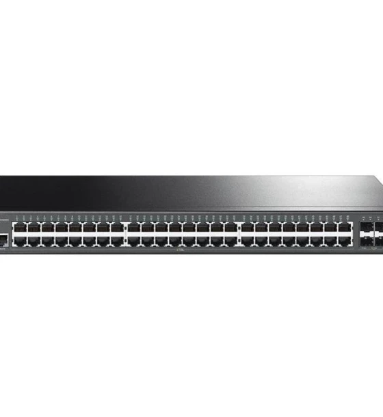 JetStream 48-Port Gigabit L2+ Managed Switch with 4 10GE SFP+ Slots PORT 48x Gigabit RJ45 Ports, 4x 10G SFP+ Slots, RJ45/Micro-USB Console Port SPEC 1U 19-inch Rack-mountable Steel Case